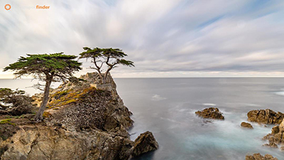 Scenic coastal drive along the 17-Mile Drive in Monterey, California